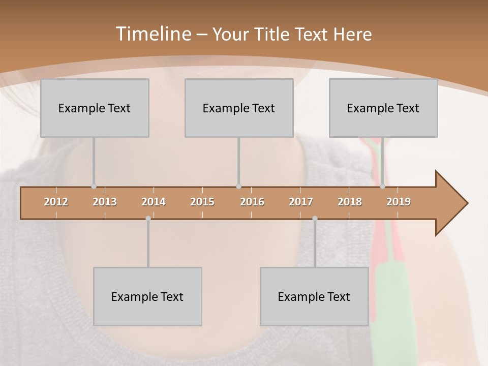 The Little Cute Girl Brushing Her Teeth PowerPoint Template