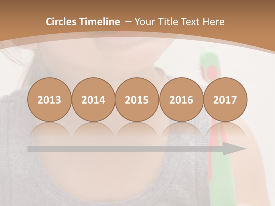 The Little Cute Girl Brushing Her Teeth PowerPoint Template