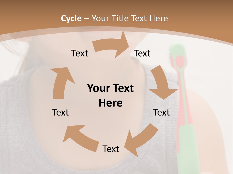 The Little Cute Girl Brushing Her Teeth PowerPoint Template