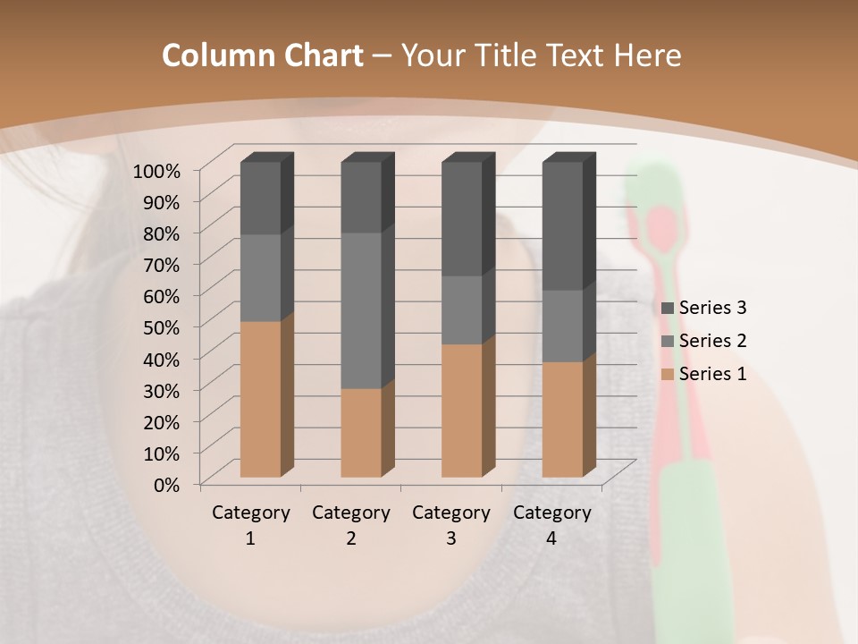The Little Cute Girl Brushing Her Teeth PowerPoint Template