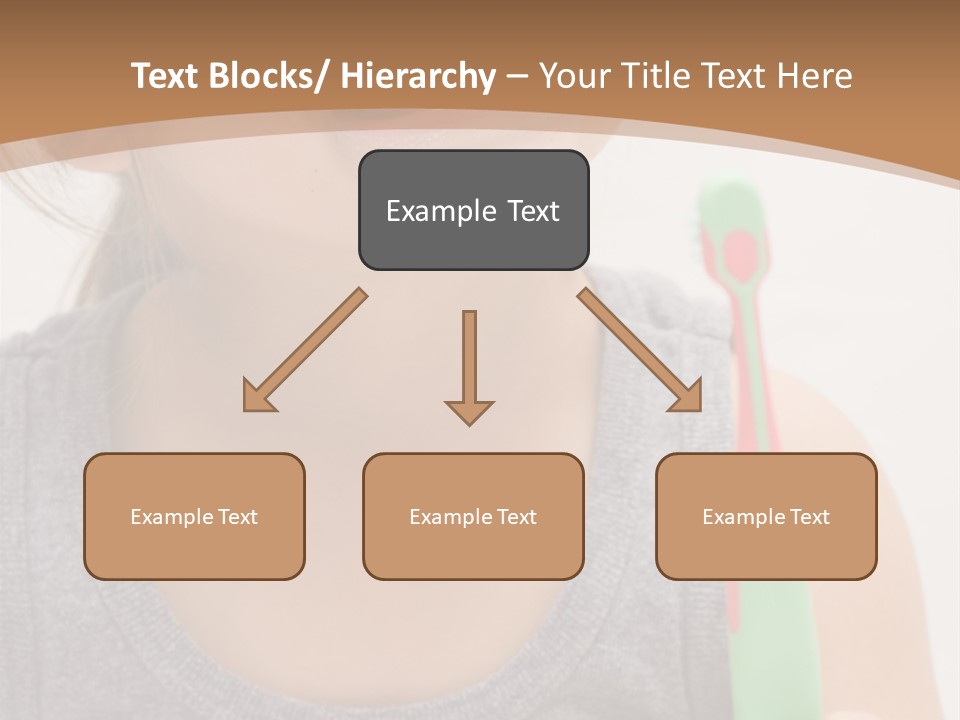 The Little Cute Girl Brushing Her Teeth PowerPoint Template