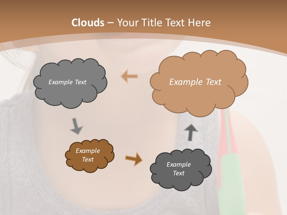 The Little Cute Girl Brushing Her Teeth PowerPoint Template