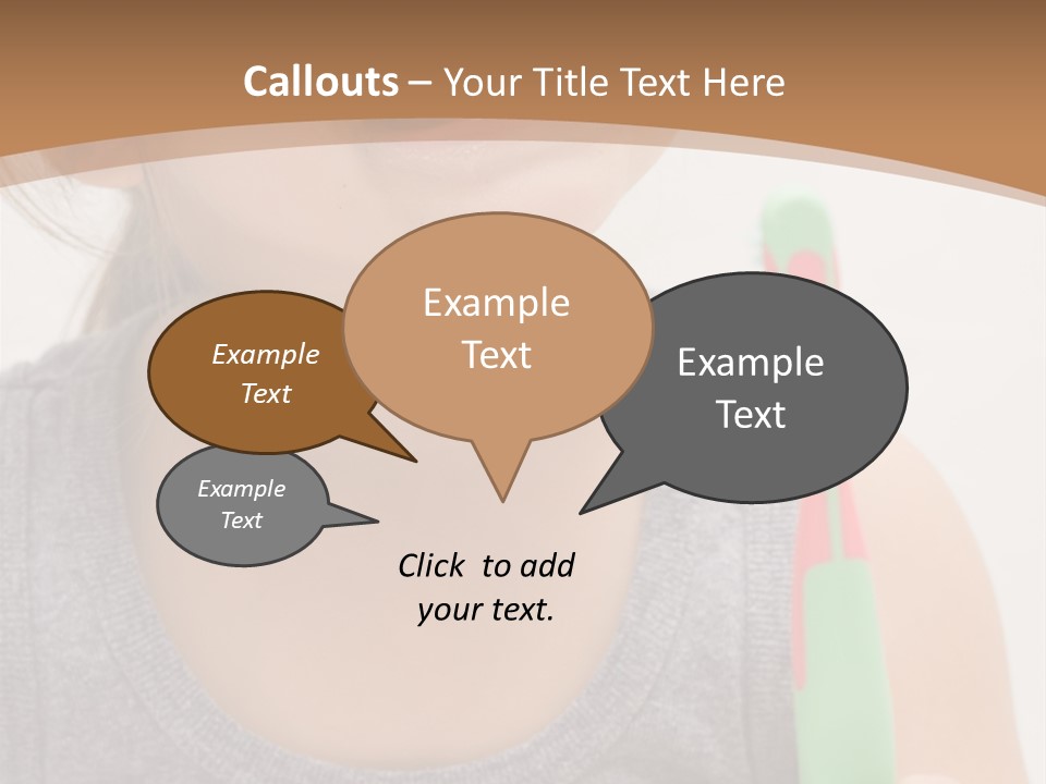 The Little Cute Girl Brushing Her Teeth PowerPoint Template