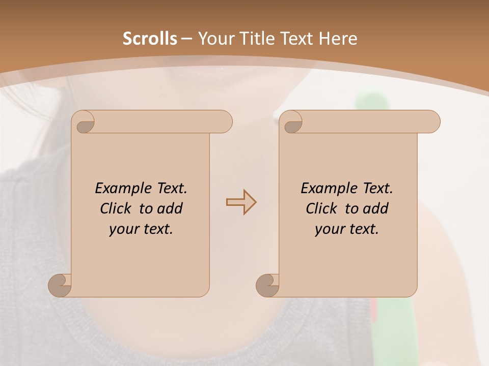 The Little Cute Girl Brushing Her Teeth PowerPoint Template