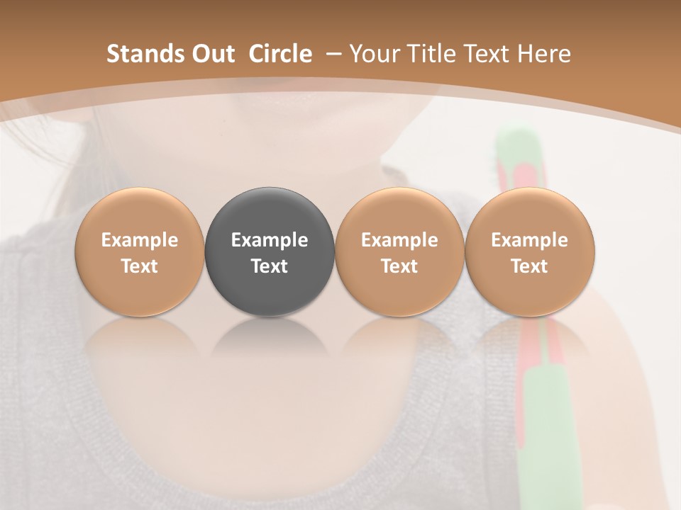 The Little Cute Girl Brushing Her Teeth PowerPoint Template