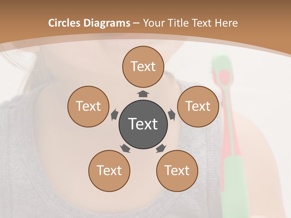 The Little Cute Girl Brushing Her Teeth PowerPoint Template