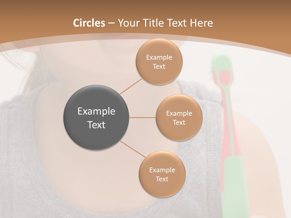 The Little Cute Girl Brushing Her Teeth PowerPoint Template