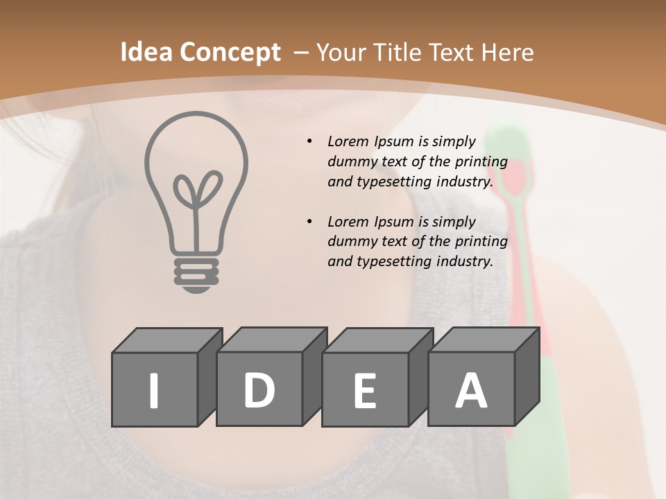 The Little Cute Girl Brushing Her Teeth PowerPoint Template