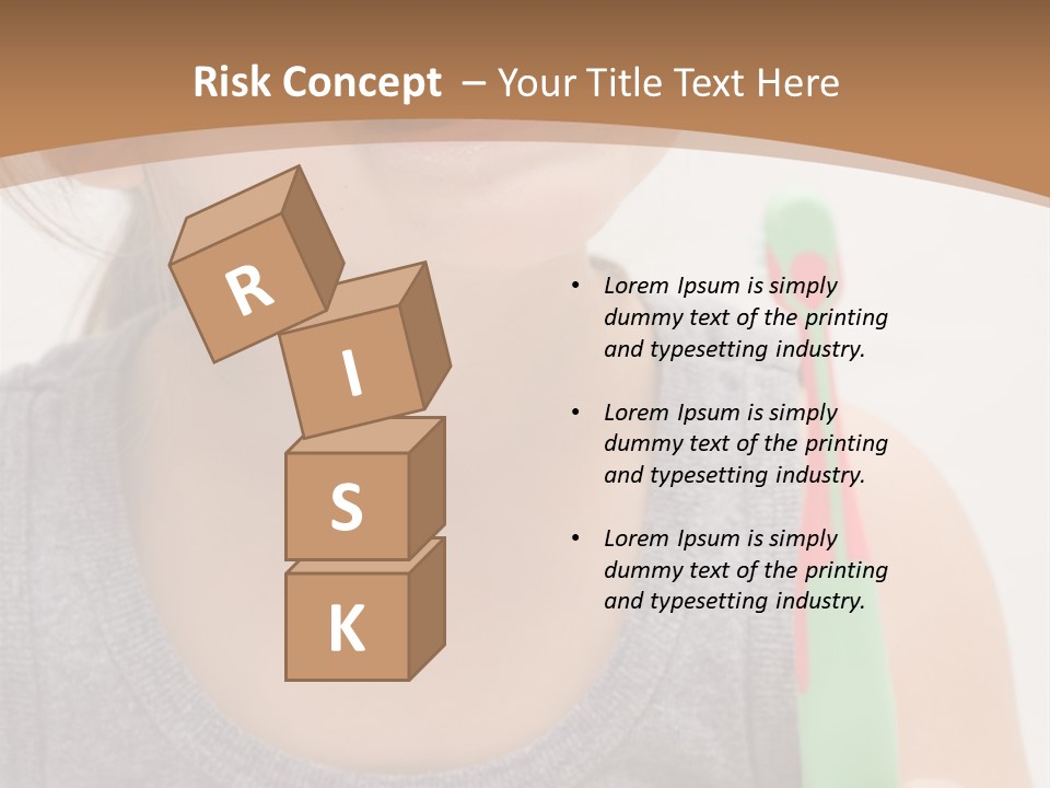 The Little Cute Girl Brushing Her Teeth PowerPoint Template