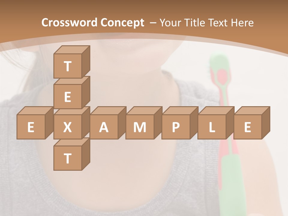 The Little Cute Girl Brushing Her Teeth PowerPoint Template