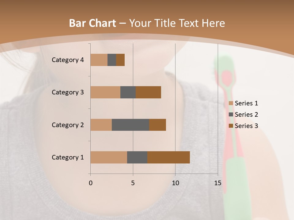 The Little Cute Girl Brushing Her Teeth PowerPoint Template