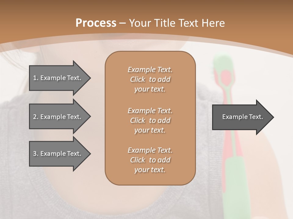 The Little Cute Girl Brushing Her Teeth PowerPoint Template