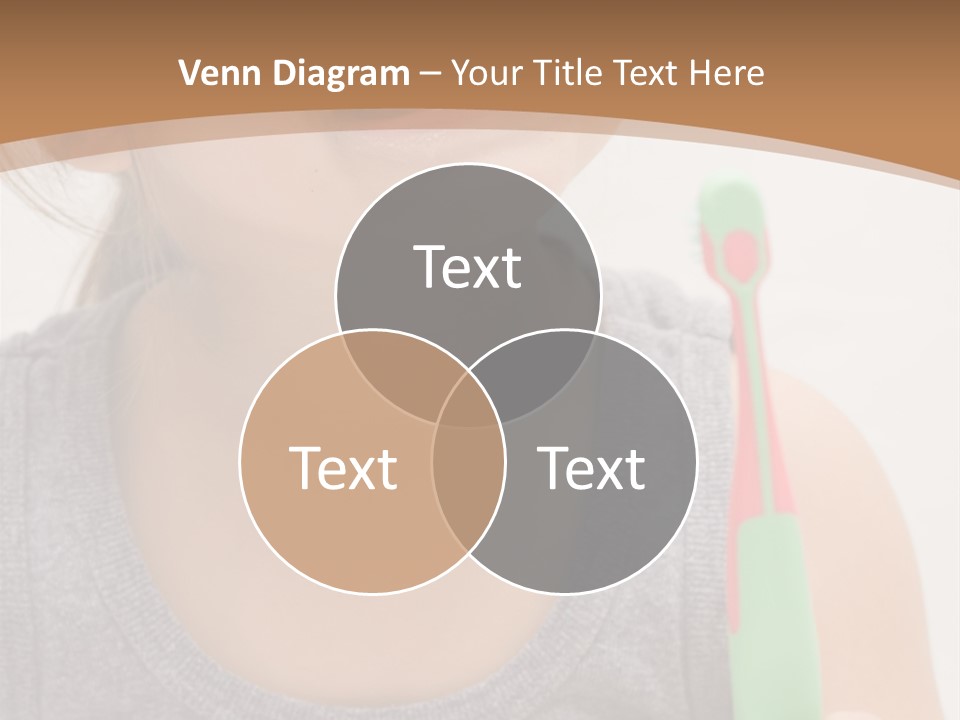 The Little Cute Girl Brushing Her Teeth PowerPoint Template