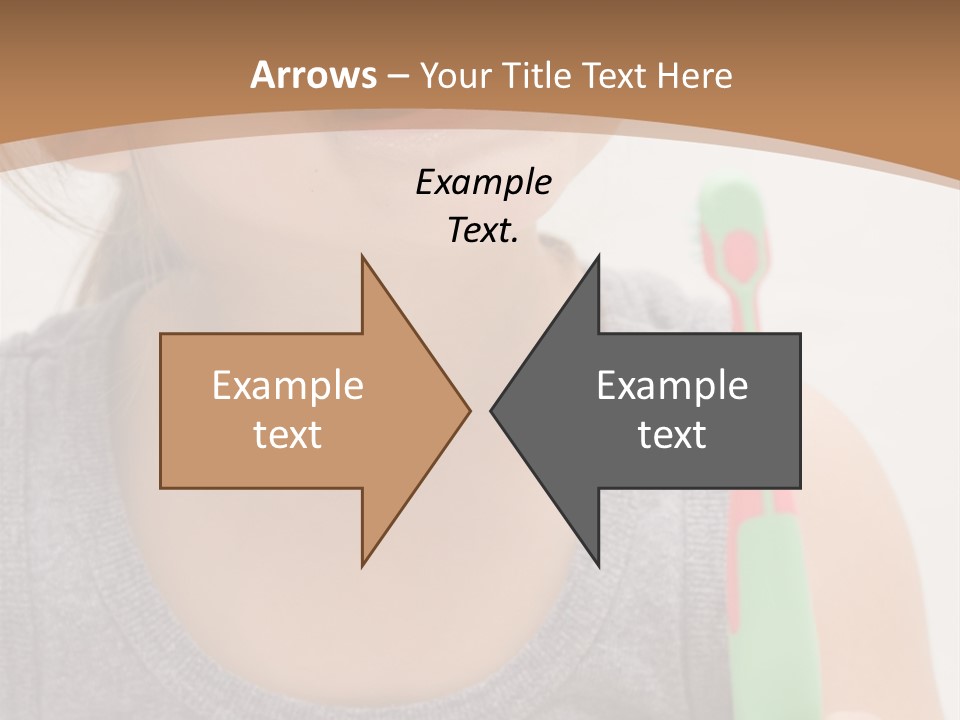 The Little Cute Girl Brushing Her Teeth PowerPoint Template