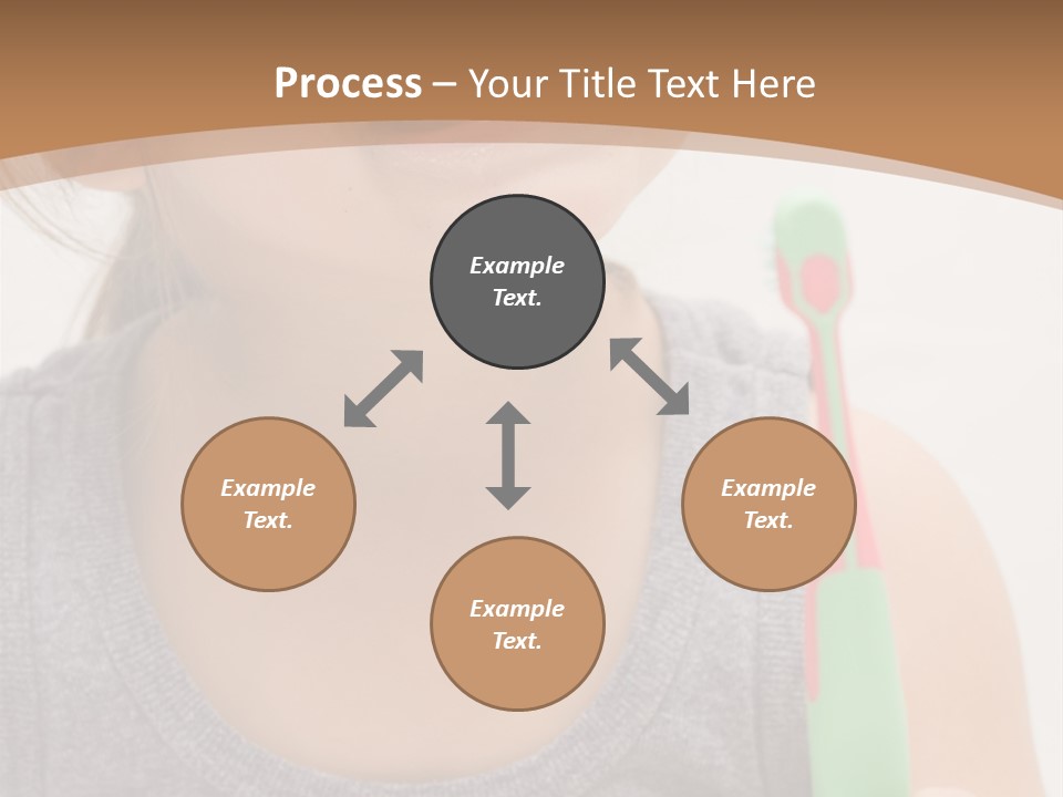 The Little Cute Girl Brushing Her Teeth PowerPoint Template