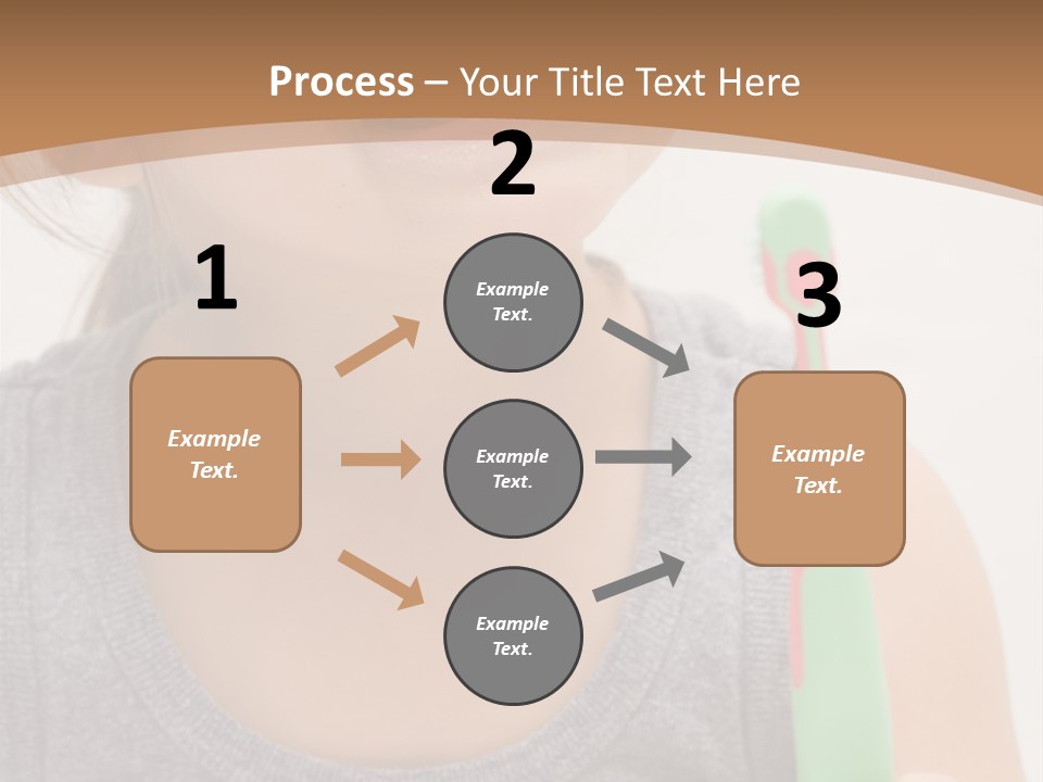 The Little Cute Girl Brushing Her Teeth PowerPoint Template