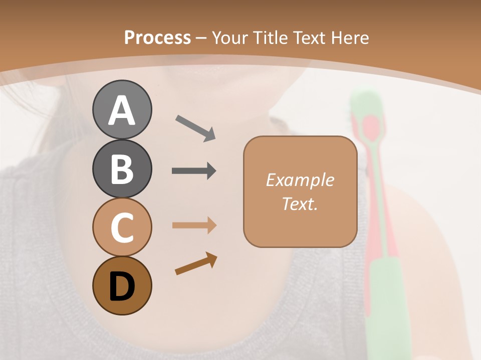 The Little Cute Girl Brushing Her Teeth PowerPoint Template