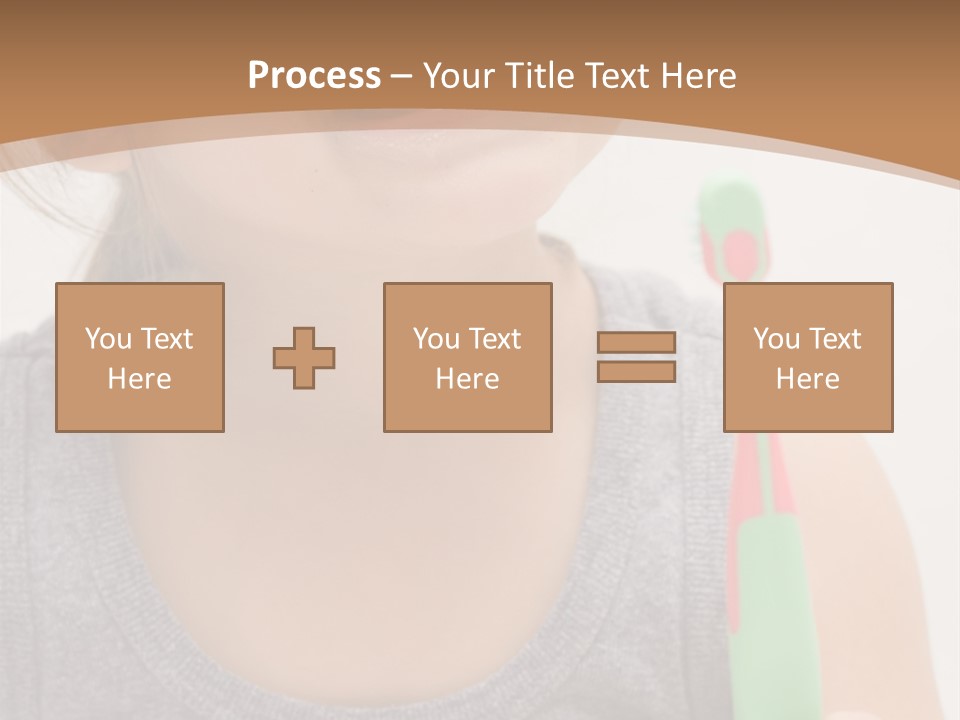 The Little Cute Girl Brushing Her Teeth PowerPoint Template