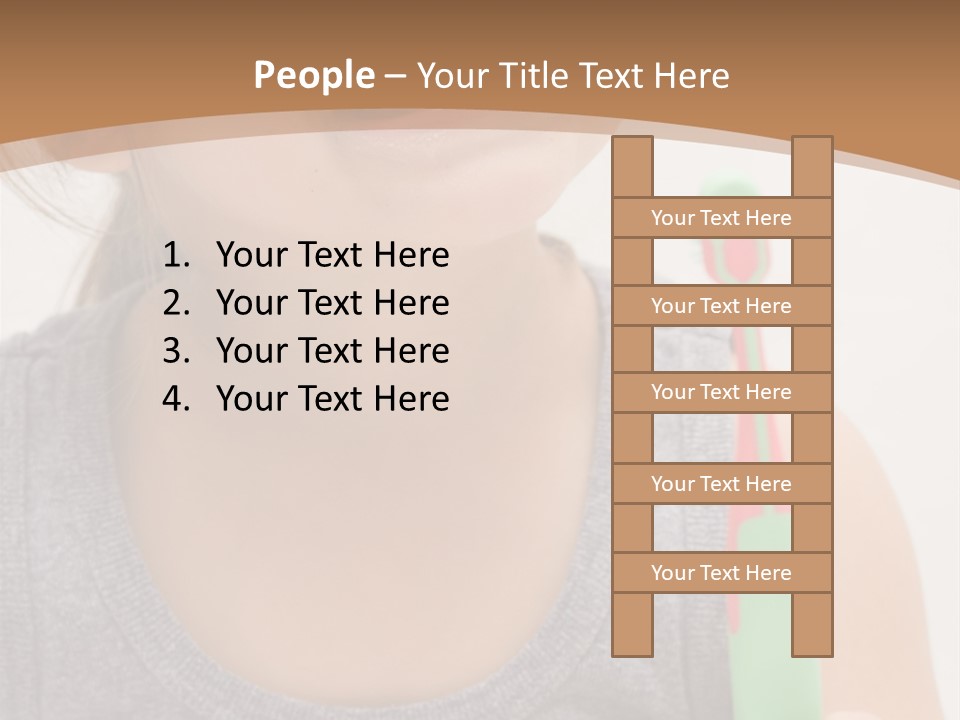 The Little Cute Girl Brushing Her Teeth PowerPoint Template