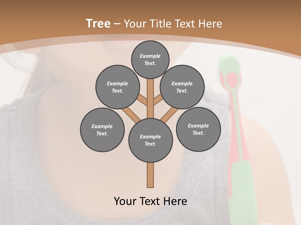 The Little Cute Girl Brushing Her Teeth PowerPoint Template