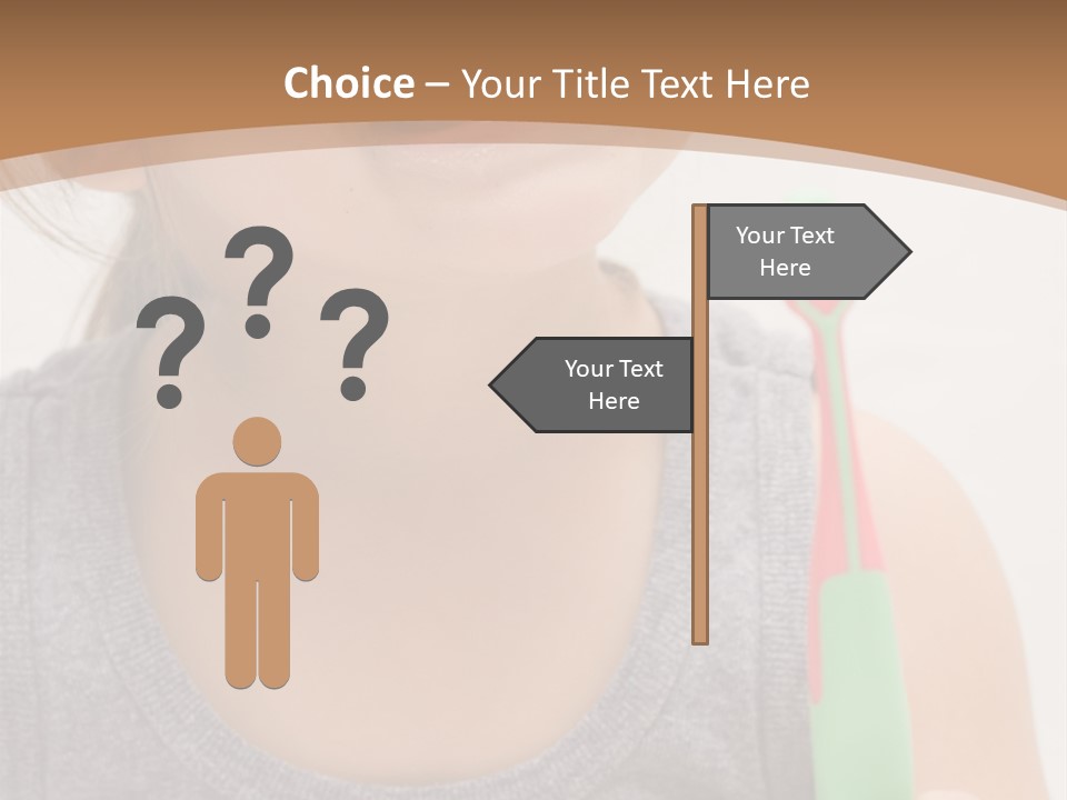 The Little Cute Girl Brushing Her Teeth PowerPoint Template