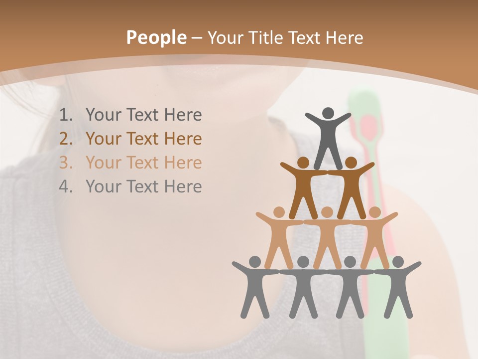 The Little Cute Girl Brushing Her Teeth PowerPoint Template