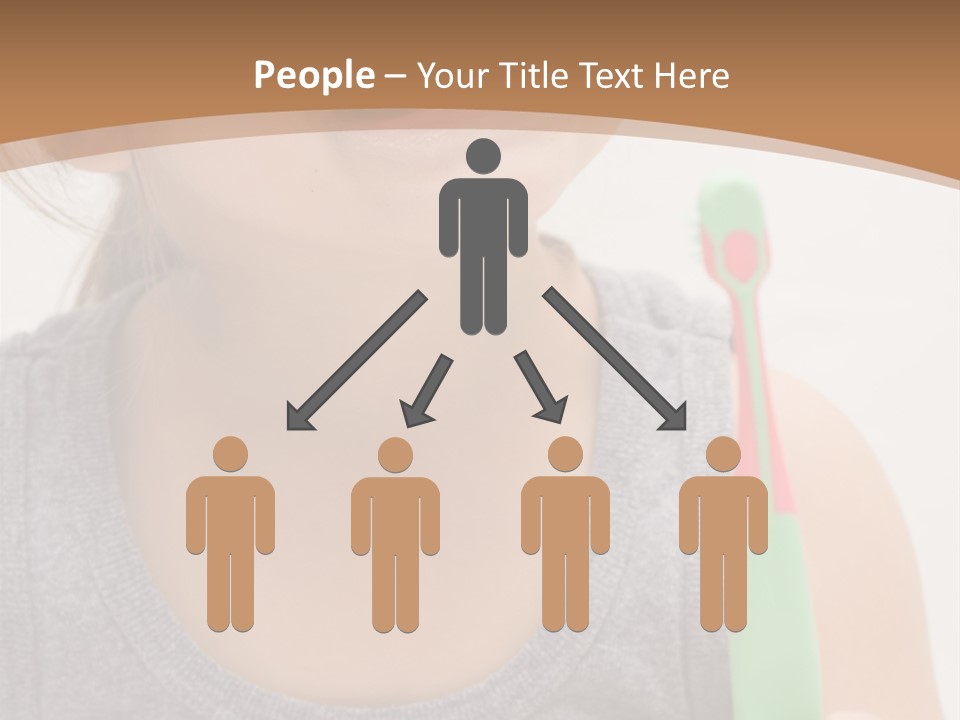 The Little Cute Girl Brushing Her Teeth PowerPoint Template