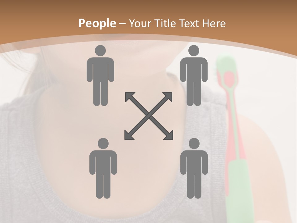 The Little Cute Girl Brushing Her Teeth PowerPoint Template