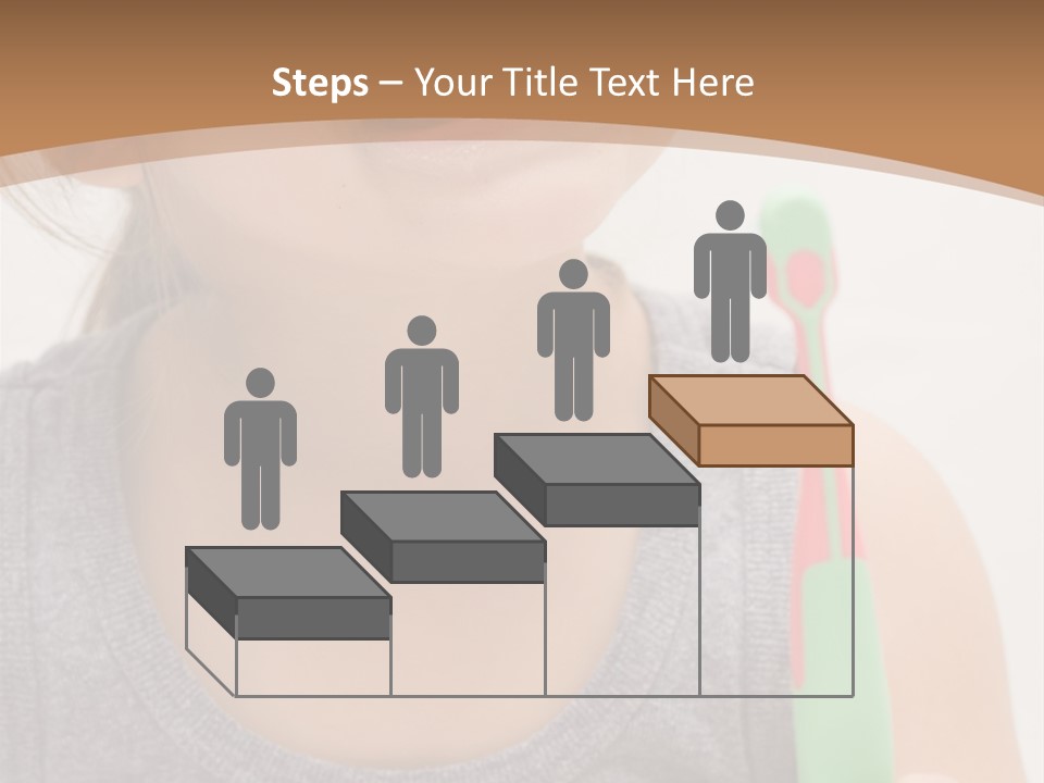 The Little Cute Girl Brushing Her Teeth PowerPoint Template