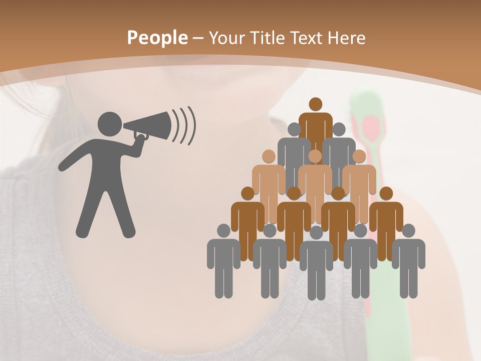 The Little Cute Girl Brushing Her Teeth PowerPoint Template