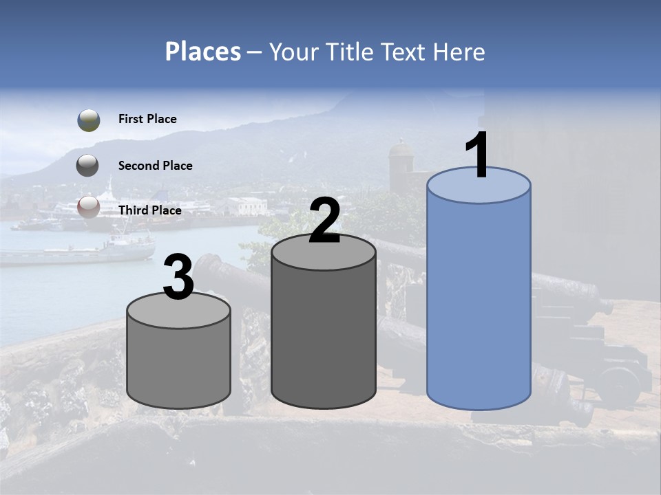 Old Cannons At San Felipe Fortress Overlooking Puerto Plata Port. Dominican Republic. PowerPoint Template