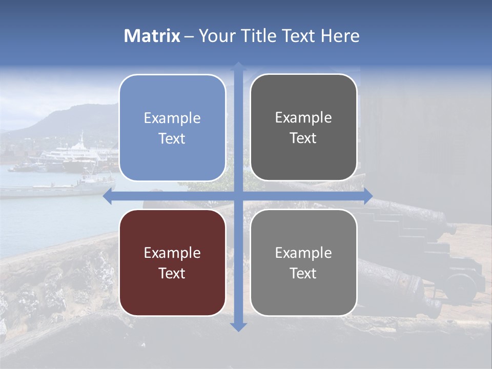 Old Cannons At San Felipe Fortress Overlooking Puerto Plata Port. Dominican Republic. PowerPoint Template