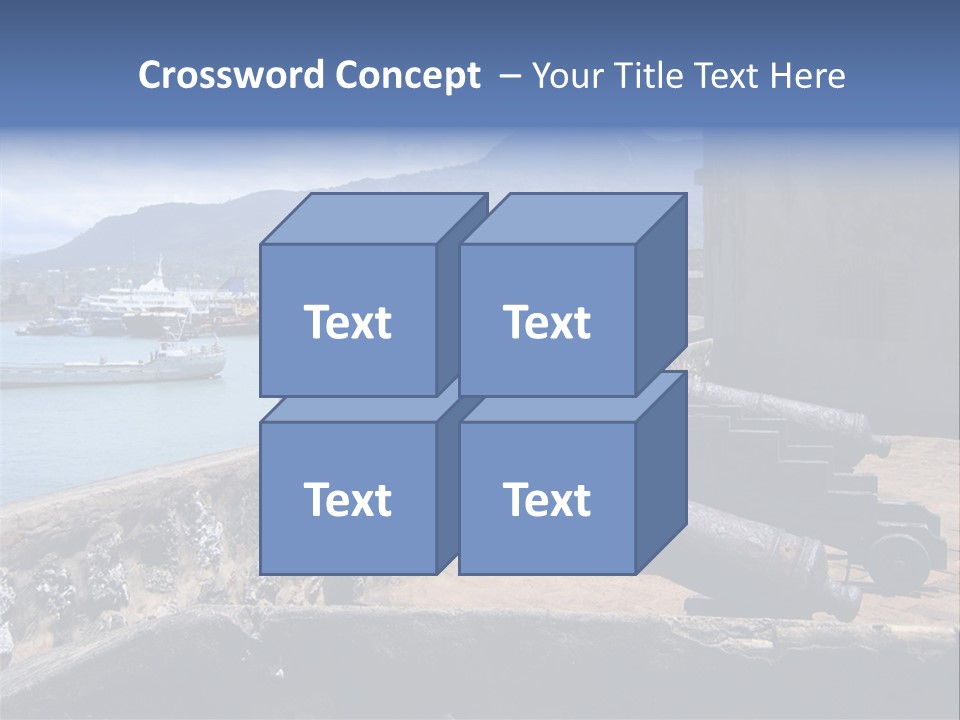 Old Cannons At San Felipe Fortress Overlooking Puerto Plata Port. Dominican Republic. PowerPoint Template