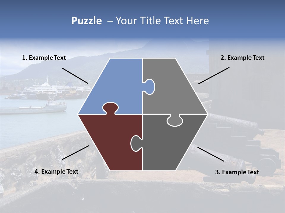 Old Cannons At San Felipe Fortress Overlooking Puerto Plata Port. Dominican Republic. PowerPoint Template