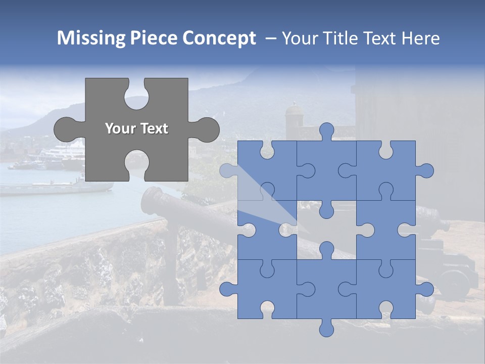 Old Cannons At San Felipe Fortress Overlooking Puerto Plata Port. Dominican Republic. PowerPoint Template