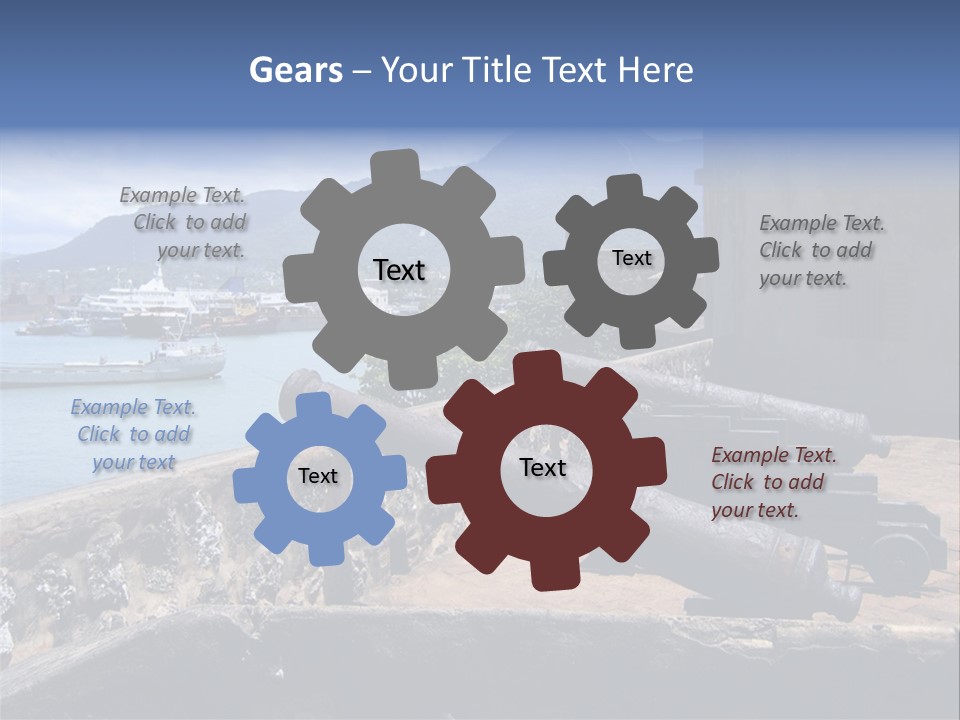 Old Cannons At San Felipe Fortress Overlooking Puerto Plata Port. Dominican Republic. PowerPoint Template