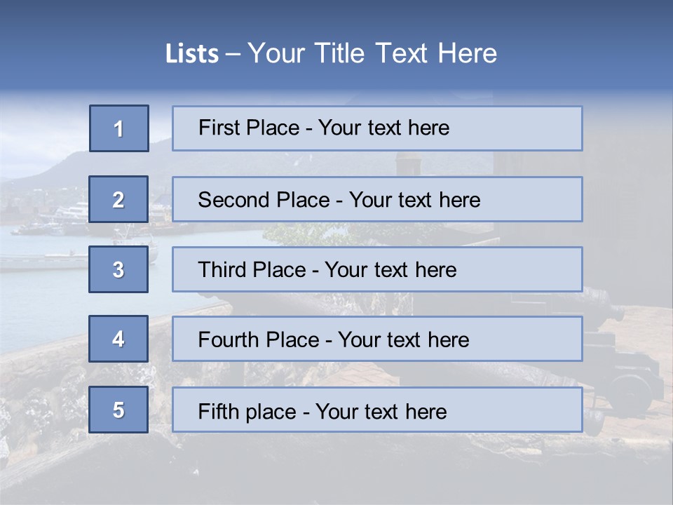 Old Cannons At San Felipe Fortress Overlooking Puerto Plata Port. Dominican Republic. PowerPoint Template
