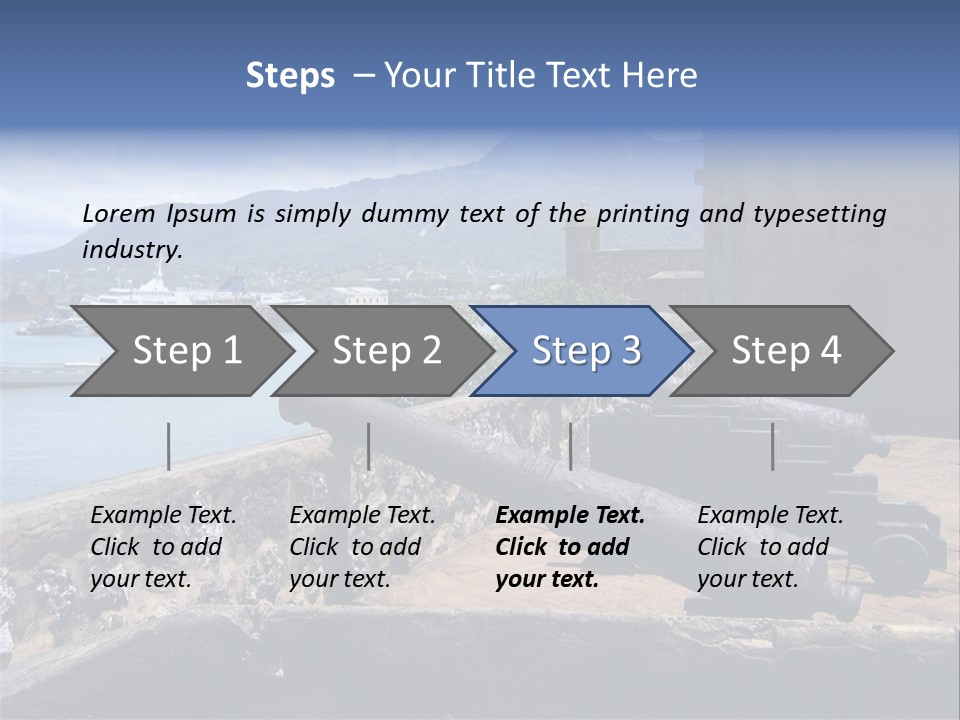 Old Cannons At San Felipe Fortress Overlooking Puerto Plata Port. Dominican Republic. PowerPoint Template