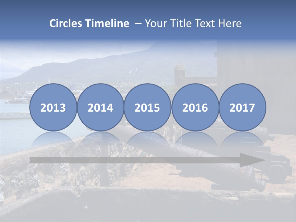 Old Cannons At San Felipe Fortress Overlooking Puerto Plata Port. Dominican Republic. PowerPoint Template