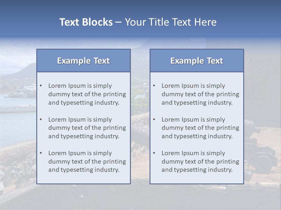 Old Cannons At San Felipe Fortress Overlooking Puerto Plata Port. Dominican Republic. PowerPoint Template