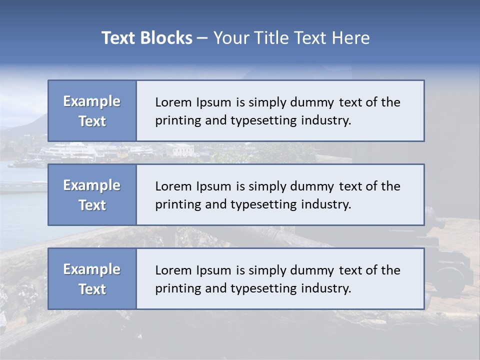 Old Cannons At San Felipe Fortress Overlooking Puerto Plata Port. Dominican Republic. PowerPoint Template