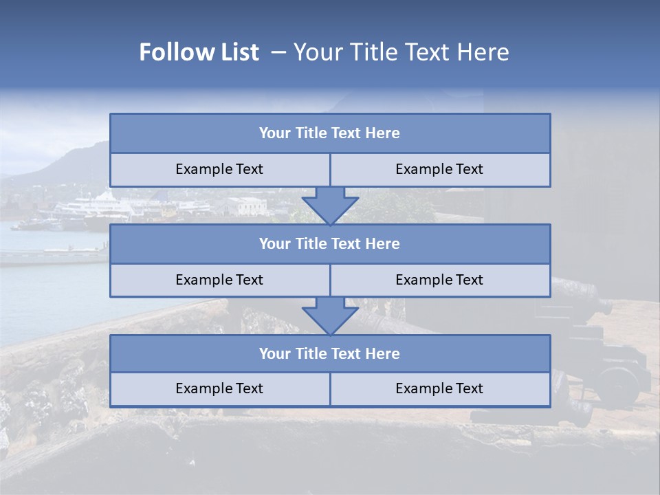 Old Cannons At San Felipe Fortress Overlooking Puerto Plata Port. Dominican Republic. PowerPoint Template