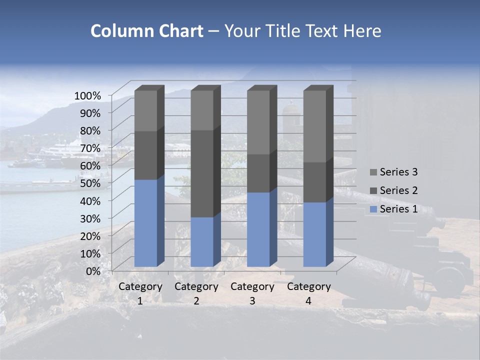 Old Cannons At San Felipe Fortress Overlooking Puerto Plata Port. Dominican Republic. PowerPoint Template