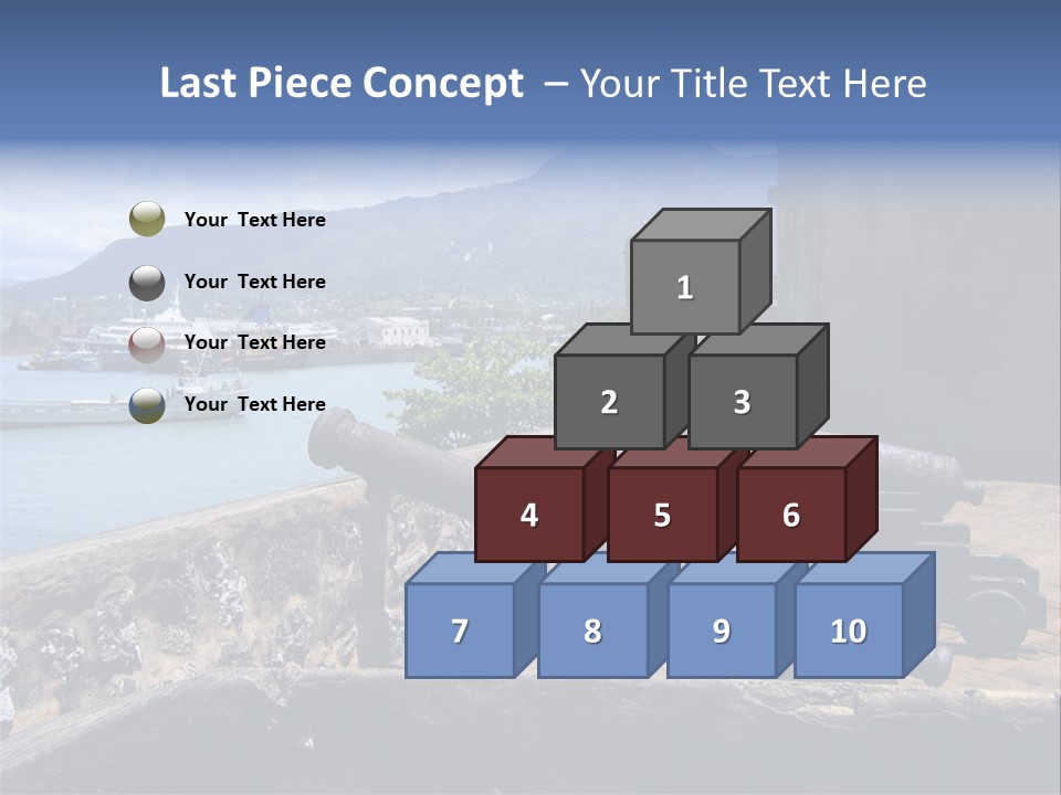 Old Cannons At San Felipe Fortress Overlooking Puerto Plata Port. Dominican Republic. PowerPoint Template