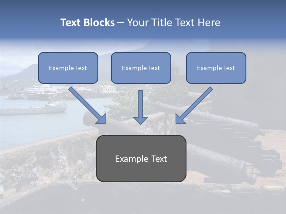 Old Cannons At San Felipe Fortress Overlooking Puerto Plata Port. Dominican Republic. PowerPoint Template