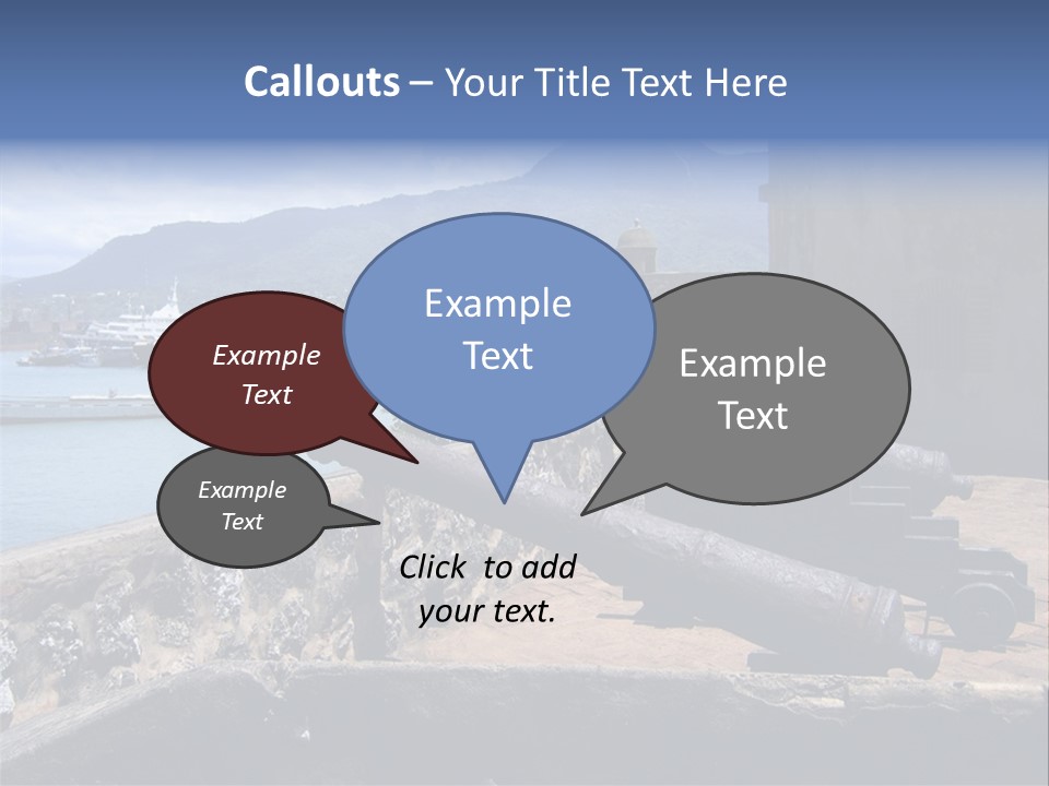 Old Cannons At San Felipe Fortress Overlooking Puerto Plata Port. Dominican Republic. PowerPoint Template
