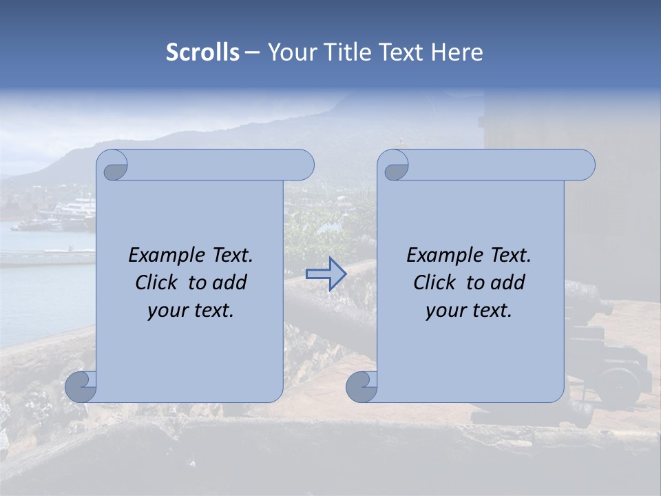 Old Cannons At San Felipe Fortress Overlooking Puerto Plata Port. Dominican Republic. PowerPoint Template