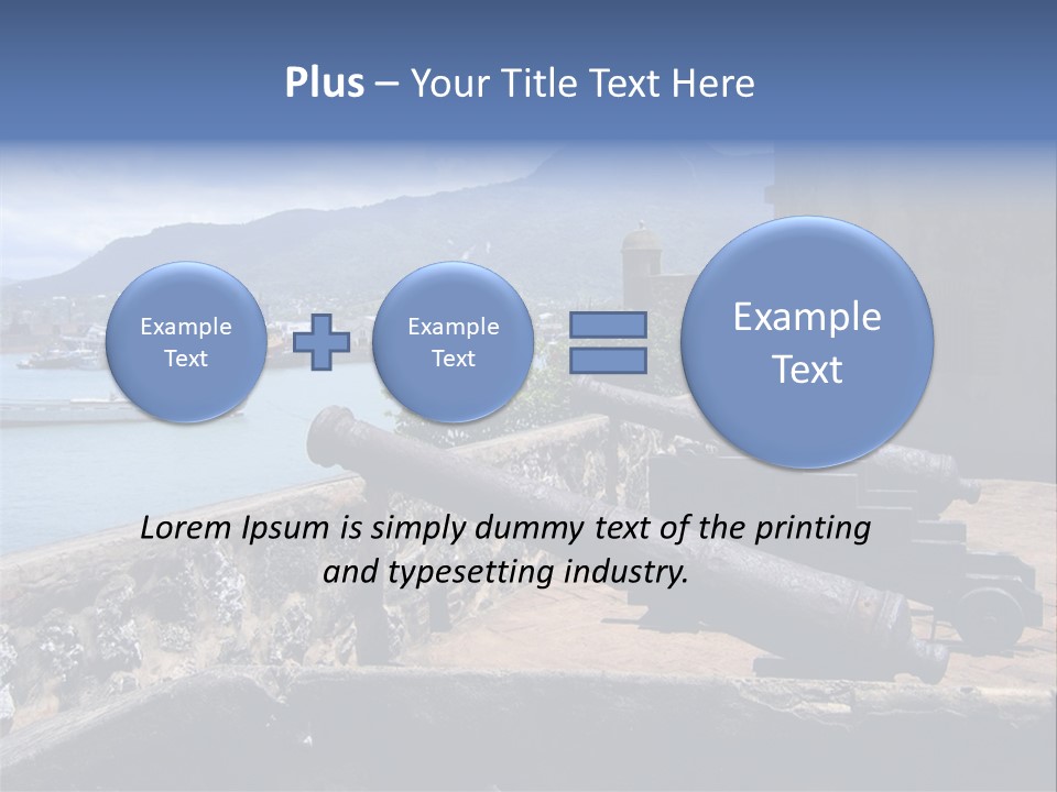 Old Cannons At San Felipe Fortress Overlooking Puerto Plata Port. Dominican Republic. PowerPoint Template