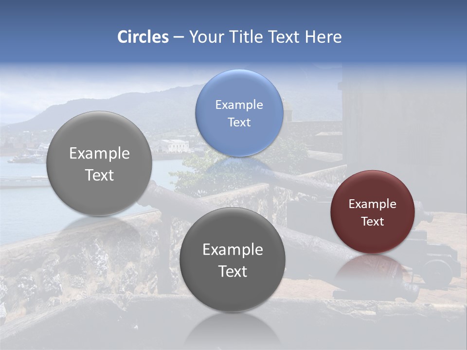 Old Cannons At San Felipe Fortress Overlooking Puerto Plata Port. Dominican Republic. PowerPoint Template