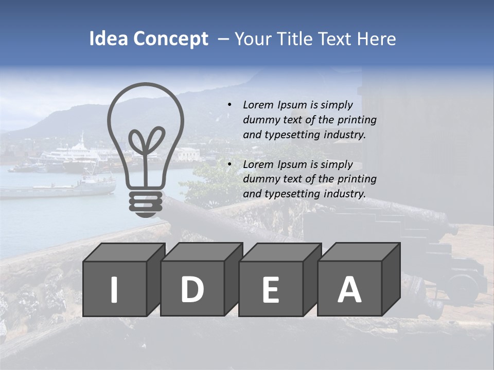 Old Cannons At San Felipe Fortress Overlooking Puerto Plata Port. Dominican Republic. PowerPoint Template